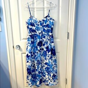 H&M Blue Floral Midi Sundress